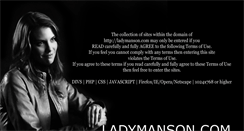 Desktop Screenshot of ladymanson.com